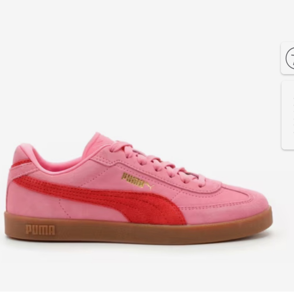 Puma Pink and Red Suede-Accent Sneakers